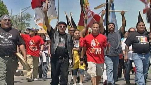 The American Indian Movement in Rapid City SD, Native Lives Matter Protest 